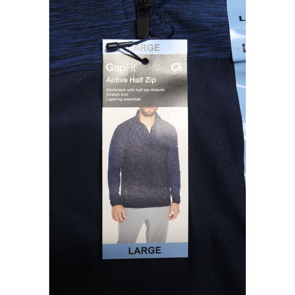 GapFit men's half zip mock neck stretch knit performance long sleeve pullover L - Picture 7 of 10